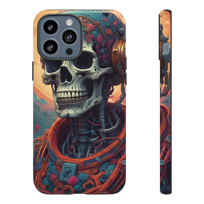 Tough Cases: Artistic Skull Phone Case Unique Design Cover Gothic Aesthetic Gift for Halloween Trendy Accessories