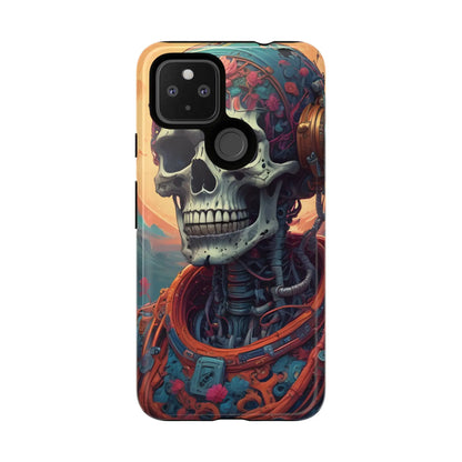 Tough Cases: Artistic Skull Phone Case Unique Design Cover Gothic Aesthetic Gift for Halloween Trendy Accessories