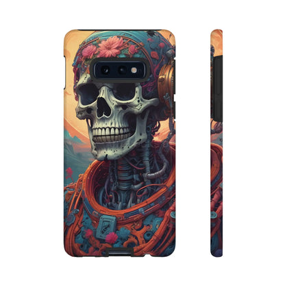 Tough Cases: Artistic Skull Phone Case Unique Design Cover Gothic Aesthetic Gift for Halloween Trendy Accessories
