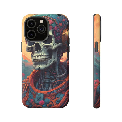 Tough Cases: Artistic Skull Phone Case Unique Design Cover Gothic Aesthetic Gift for Halloween Trendy Accessories