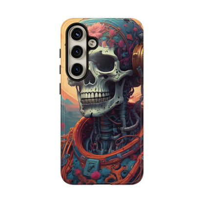 Tough Cases: Artistic Skull Phone Case Unique Design Cover Gothic Aesthetic Gift for Halloween Trendy Accessories