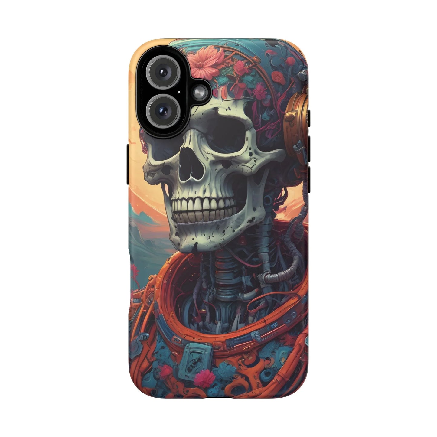 Tough Cases: Artistic Skull Phone Case Unique Design Cover Gothic Aesthetic Gift for Halloween Trendy Accessories