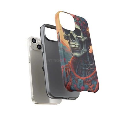 Tough Cases: Artistic Skull Phone Case Unique Design Cover Gothic Aesthetic Gift for Halloween Trendy Accessories