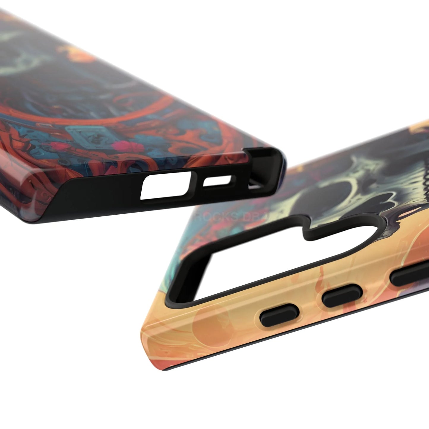 Tough Cases: Artistic Skull Phone Case Unique Design Cover Gothic Aesthetic Gift for Halloween Trendy Accessories
