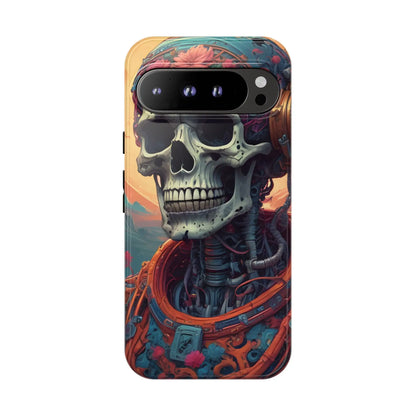 Tough Cases: Artistic Skull Phone Case Unique Design Cover Gothic Aesthetic Gift for Halloween Trendy Accessories