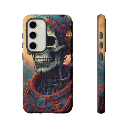 Tough Cases: Artistic Skull Phone Case Unique Design Cover Gothic Aesthetic Gift for Halloween Trendy Accessories