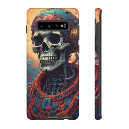 Tough Cases: Artistic Skull Phone Case Unique Design Cover Gothic Aesthetic Gift for Halloween Trendy Accessories