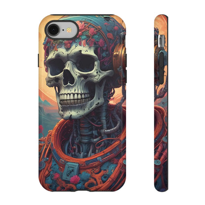 Tough Cases: Artistic Skull Phone Case Unique Design Cover Gothic Aesthetic Gift for Halloween Trendy Accessories