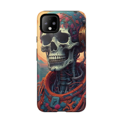 Tough Cases: Artistic Skull Phone Case Unique Design Cover Gothic Aesthetic Gift for Halloween Trendy Accessories