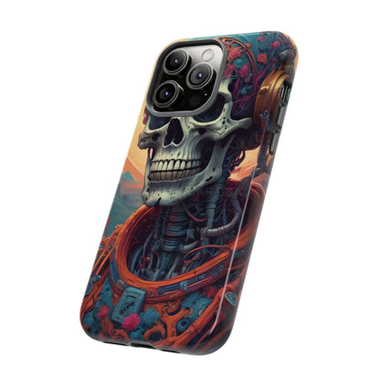 Tough Cases: Artistic Skull Phone Case Unique Design Cover Gothic Aesthetic Gift for Halloween Trendy Accessories