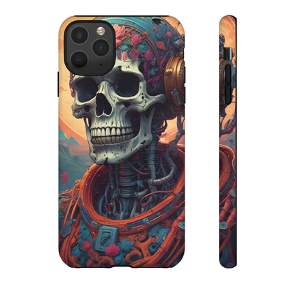 Tough Cases: Artistic Skull Phone Case Unique Design Cover Gothic Aesthetic Gift for Halloween Trendy Accessories