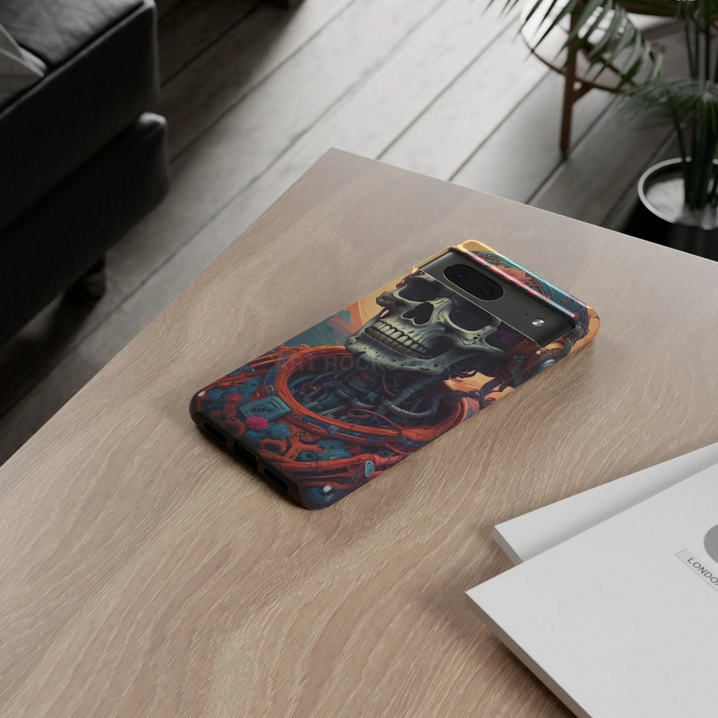 Tough Cases: Artistic Skull Phone Case Unique Design Cover Gothic Aesthetic Gift for Halloween Trendy Accessories
