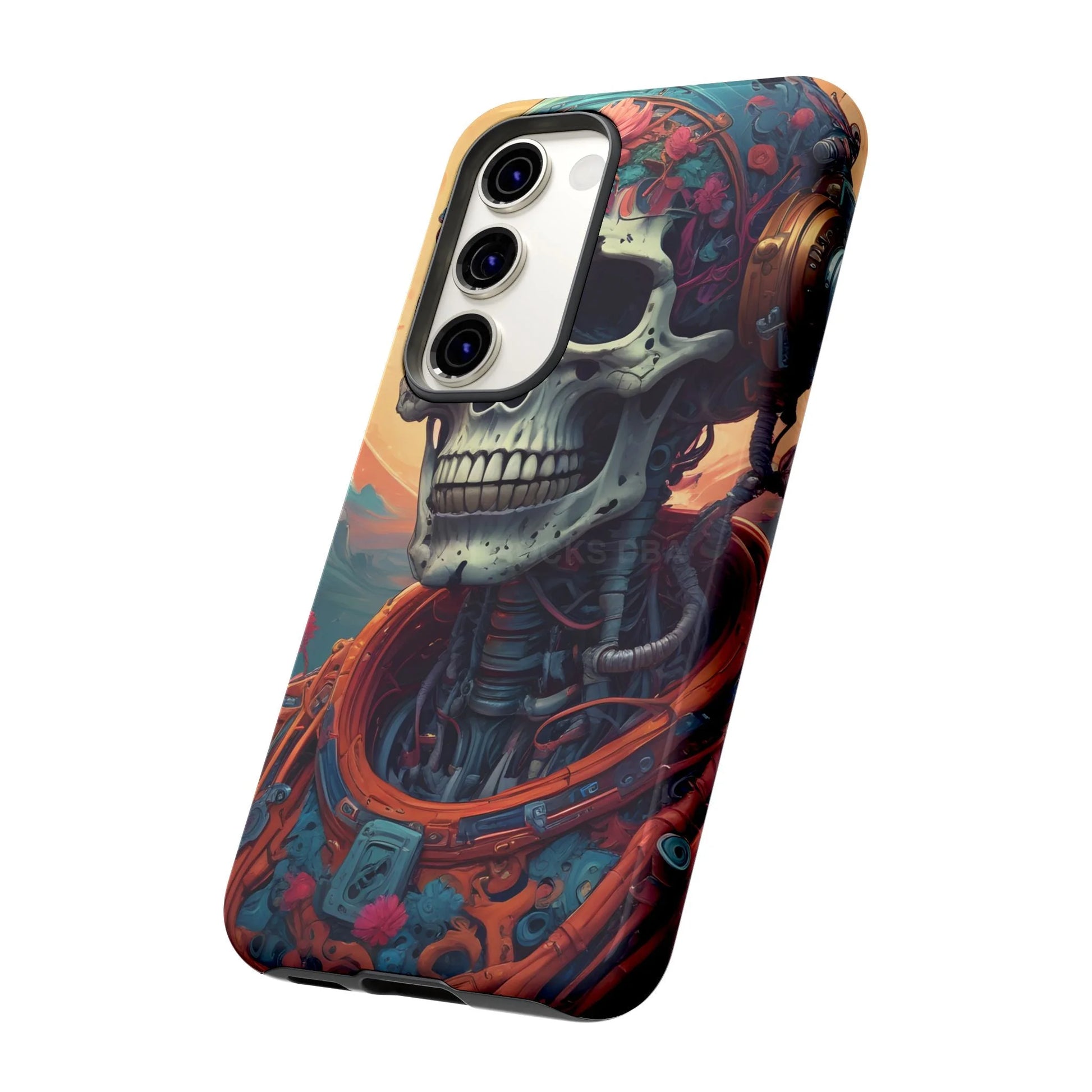 Tough Cases: Artistic Skull Phone Case Unique Design Cover Gothic Aesthetic Gift for Halloween Trendy Accessories