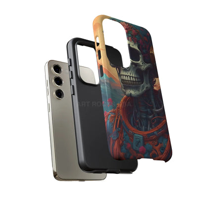 Tough Cases: Artistic Skull Phone Case Unique Design Cover Gothic Aesthetic Gift for Halloween Trendy Accessories