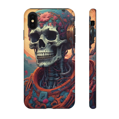 Tough Cases: Artistic Skull Phone Case Unique Design Cover Gothic Aesthetic Gift for Halloween Trendy Accessories