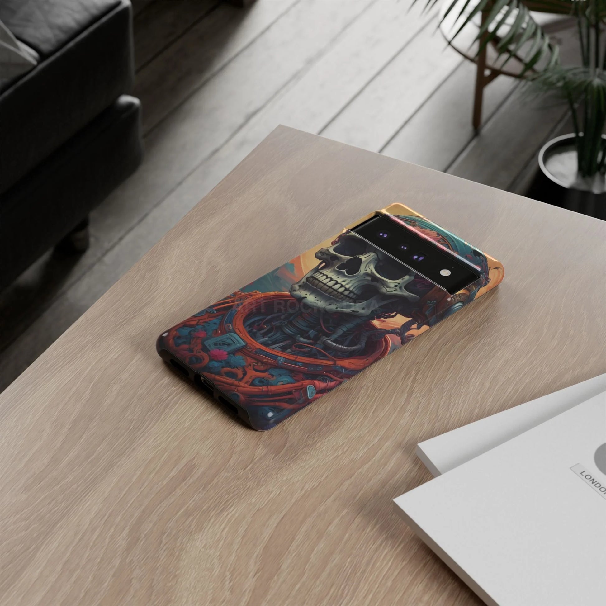 Tough Cases: Artistic Skull Phone Case Unique Design Cover Gothic Aesthetic Gift for Halloween Trendy Accessories