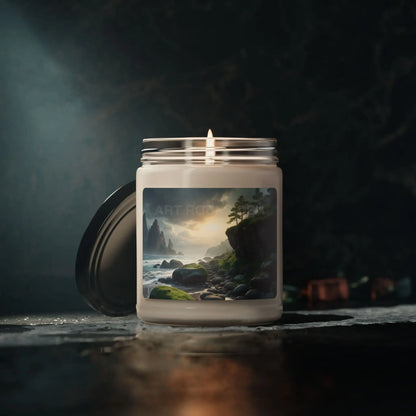 Tranquil Coastal Scented Soy Candle 9oz | Relaxing Gift Home Decor Aromatherapy Coastal Vibe Eco-Friendly Candle