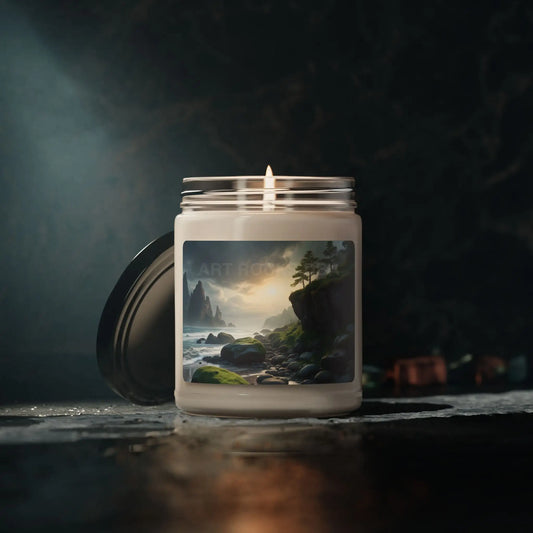 Tranquil Coastal Scented Soy Candle 9oz | Relaxing Gift Home Decor Aromatherapy Coastal Vibe Eco-Friendly Candle