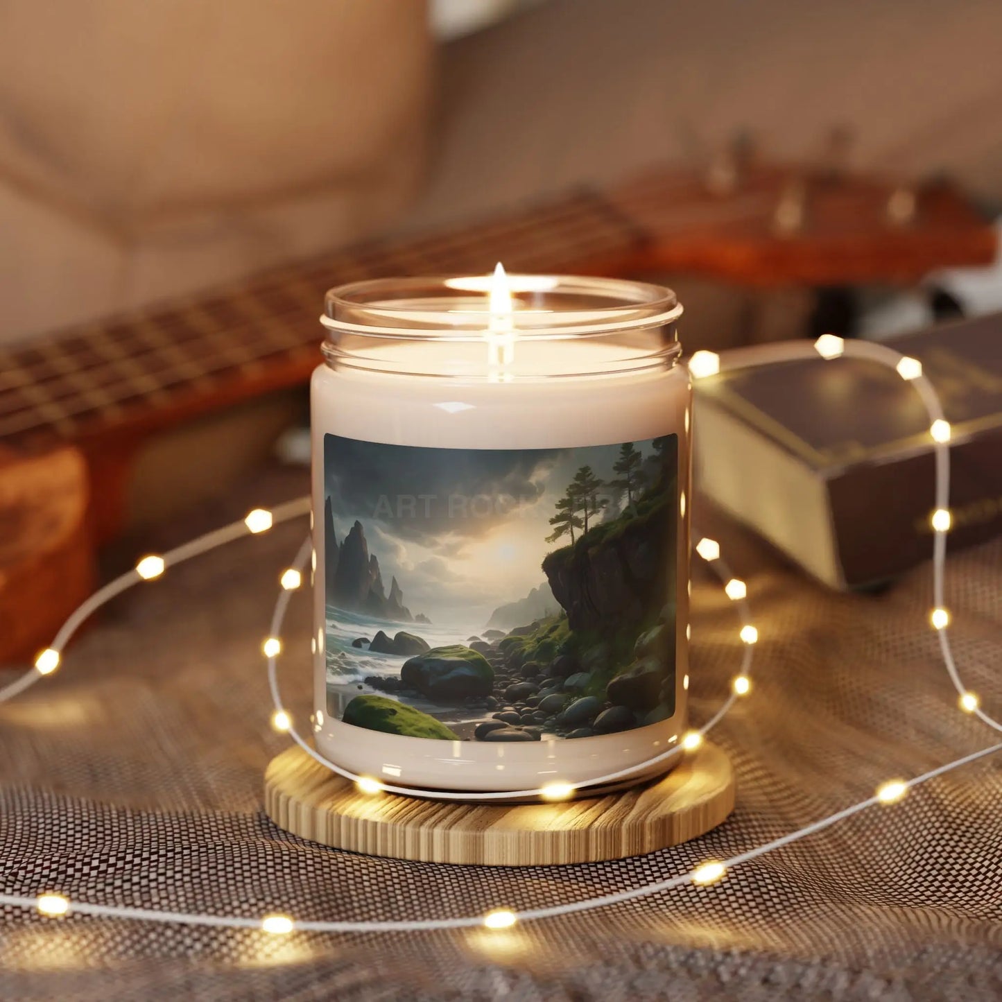 Tranquil Coastal Scented Soy Candle 9oz | Relaxing Gift Home Decor Aromatherapy Coastal Vibe Eco-Friendly Candle - Home