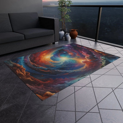 Trippy Galaxy Outdoor Rug Galaxy Print Mat for Patio Space Decor Garden Rug Boho Home Festival Outdoor Carpet - 60’’ ×