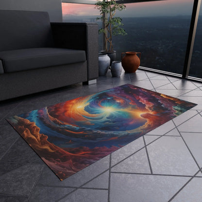 Trippy Galaxy Outdoor Rug Galaxy Print Mat for Patio Space Decor Garden Rug Boho Home Festival Outdoor Carpet - Home