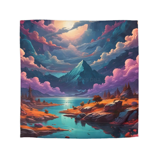 Trippy Landscape Duvet Cover - Cozy Bedding for Dreamy Bedrooms Nature Lovers Home Decor Gift for Her Boho Style