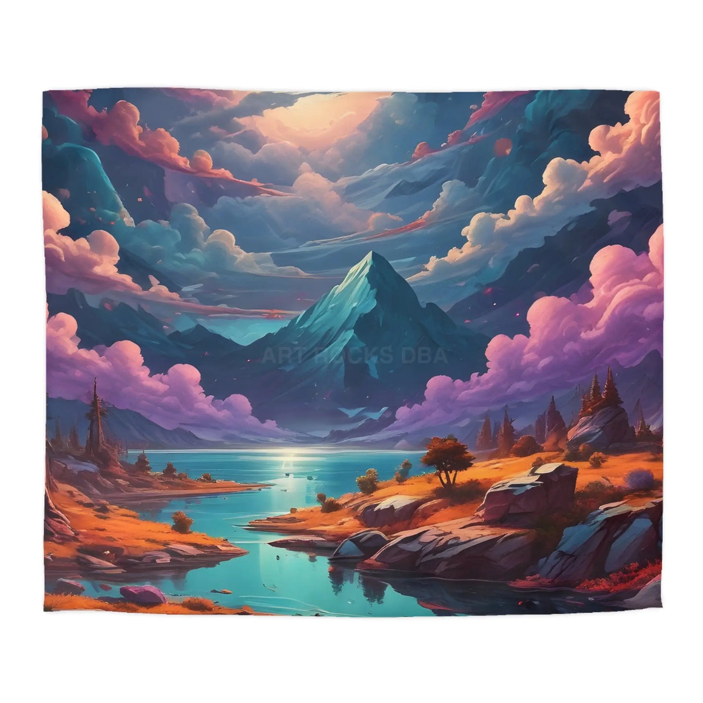 Trippy Landscape Duvet Cover - Cozy Bedding for Dreamy Bedrooms Nature Lovers Home Decor Gift for Her Boho Style - King