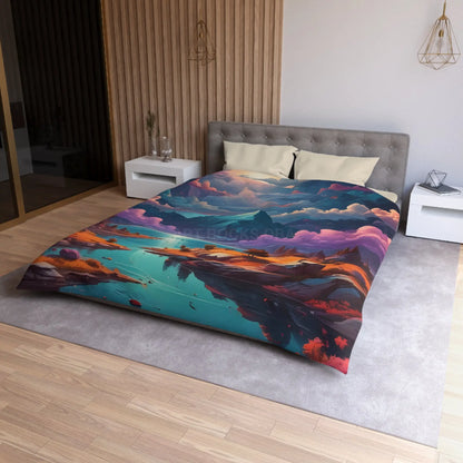 Trippy Landscape Duvet Cover - Cozy Bedding for Dreamy Bedrooms Nature Lovers Home Decor Gift for Her Boho Style - Home