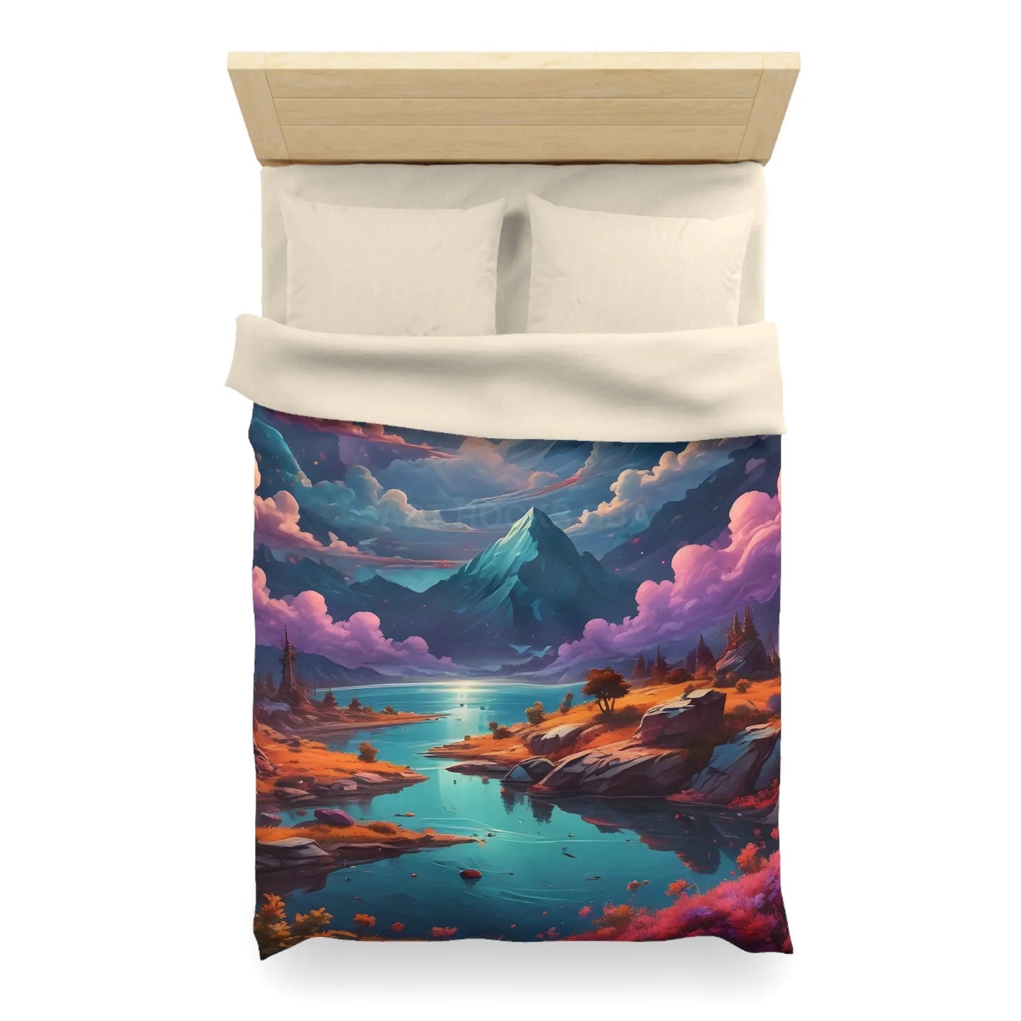 Trippy Landscape Duvet Cover - Cozy Bedding for Dreamy Bedrooms Nature Lovers Home Decor Gift for Her Boho Style - Home