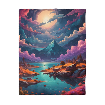 Trippy Landscape Duvet Cover - Cozy Bedding for Dreamy Bedrooms Nature Lovers Home Decor Gift for Her Boho Style - Twin