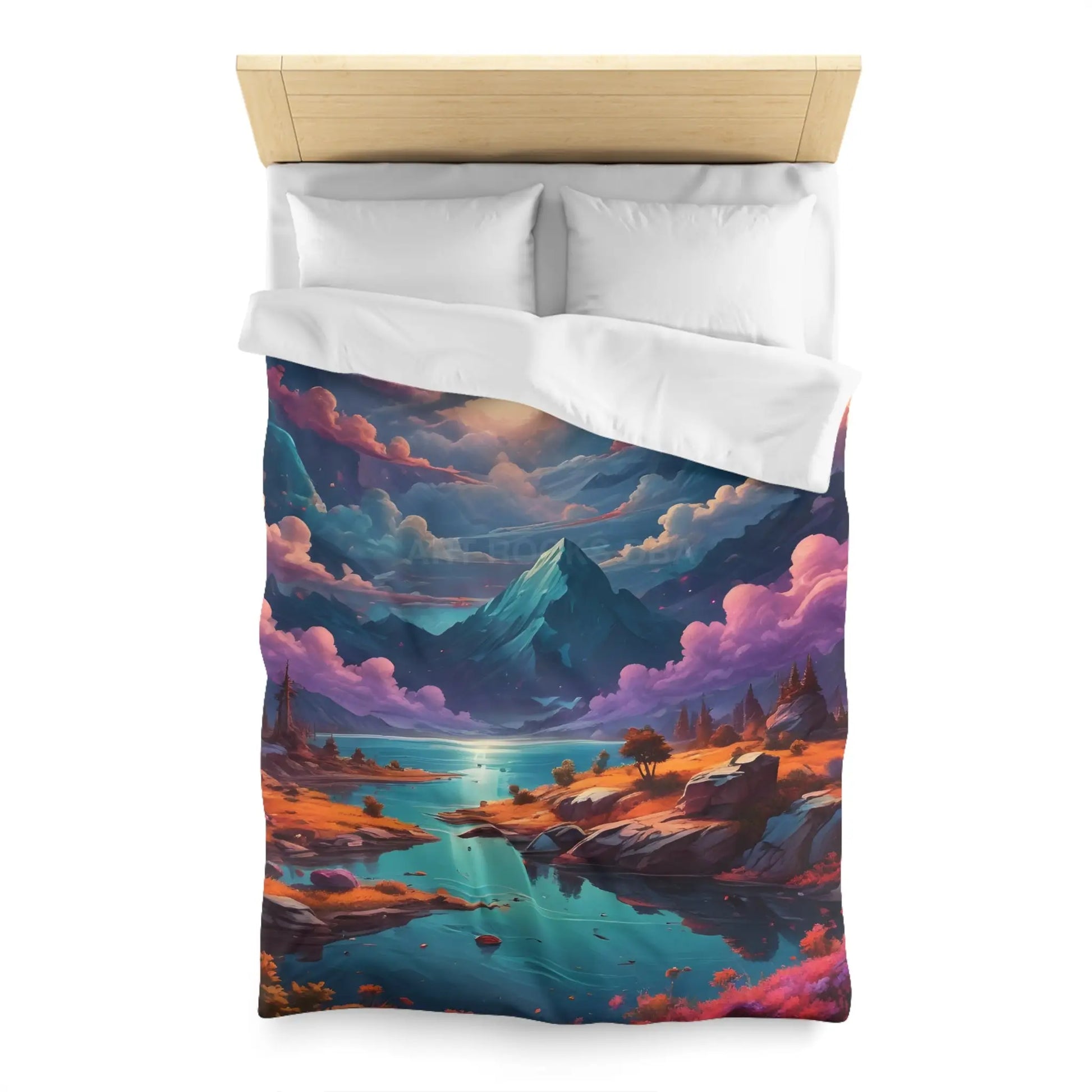 Trippy Landscape Duvet Cover - Cozy Bedding for Dreamy Bedrooms Nature Lovers Home Decor Gift for Her Boho Style - Home