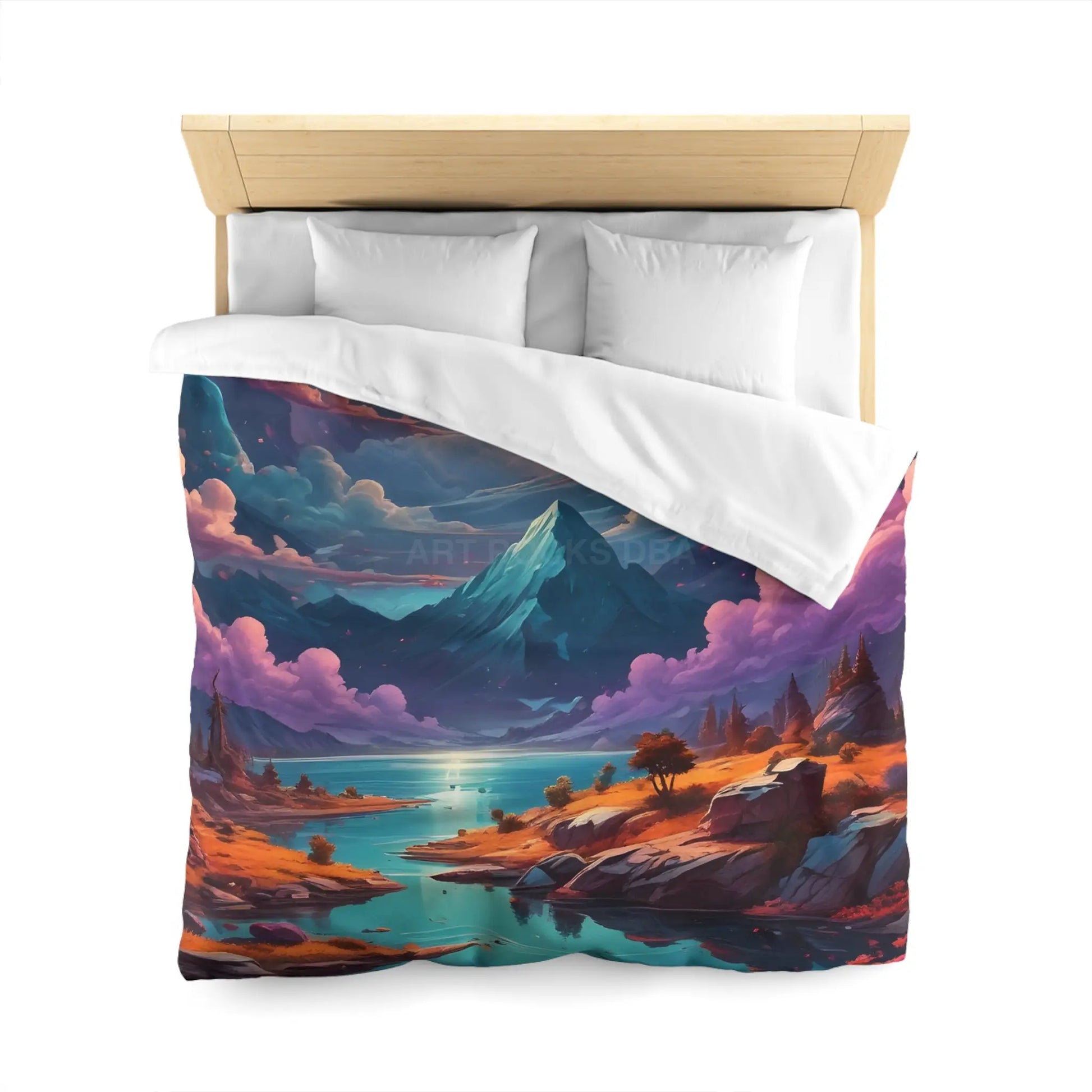 Trippy Landscape Duvet Cover - Cozy Bedding for Dreamy Bedrooms Nature Lovers Home Decor Gift for Her Boho Style - Home