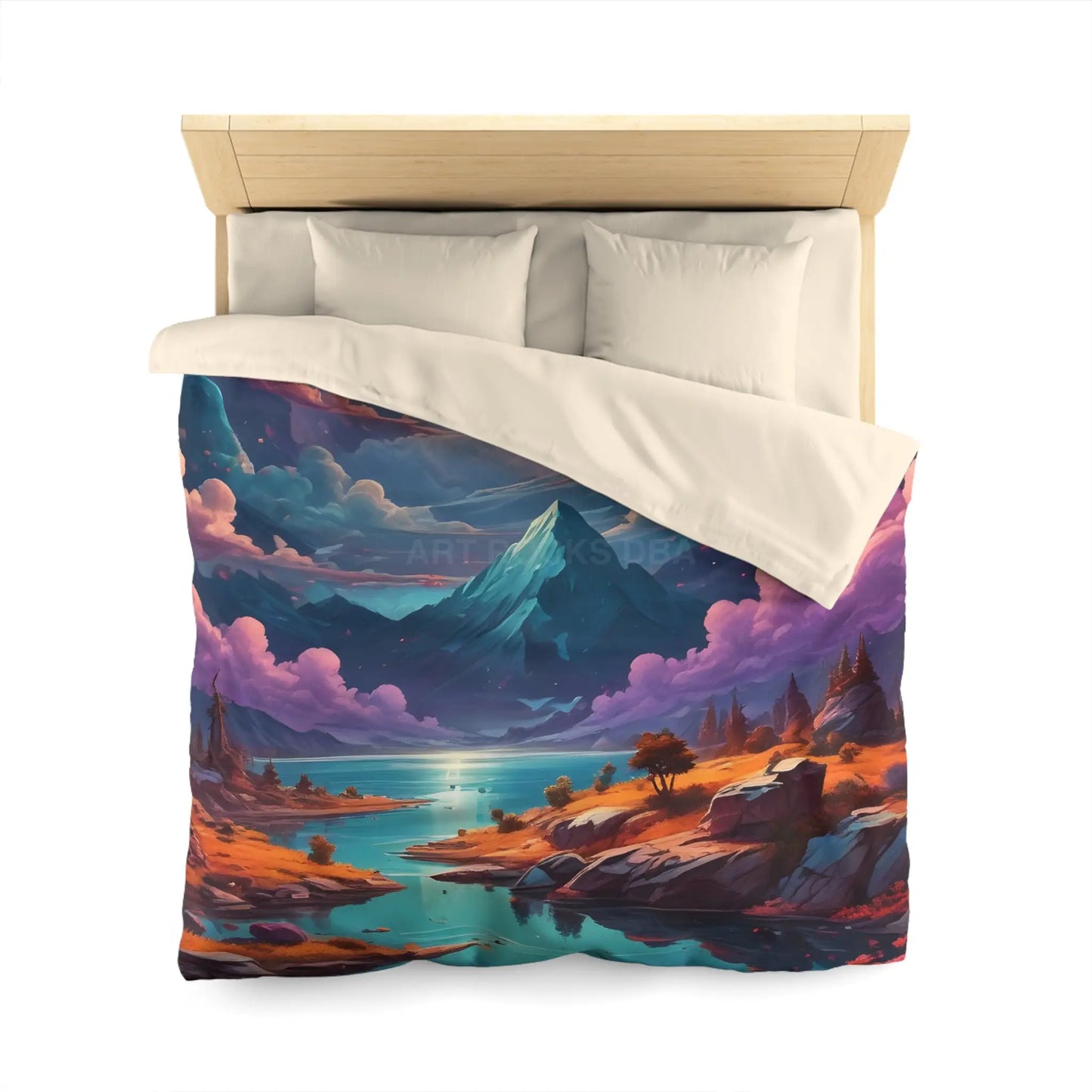 Trippy Landscape Duvet Cover - Cozy Bedding for Dreamy Bedrooms Nature Lovers Home Decor Gift for Her Boho Style - Home