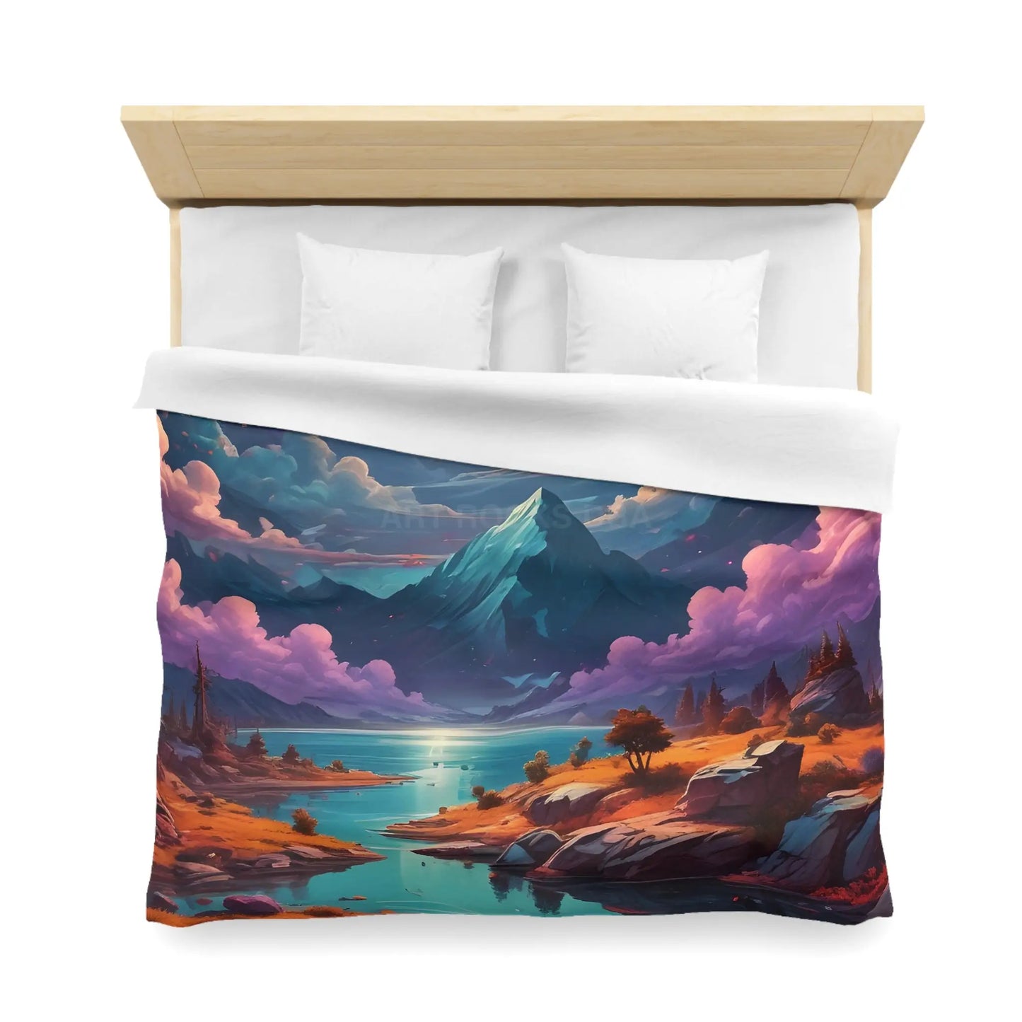 Trippy Landscape Duvet Cover - Cozy Bedding for Dreamy Bedrooms Nature Lovers Home Decor Gift for Her Boho Style - Home