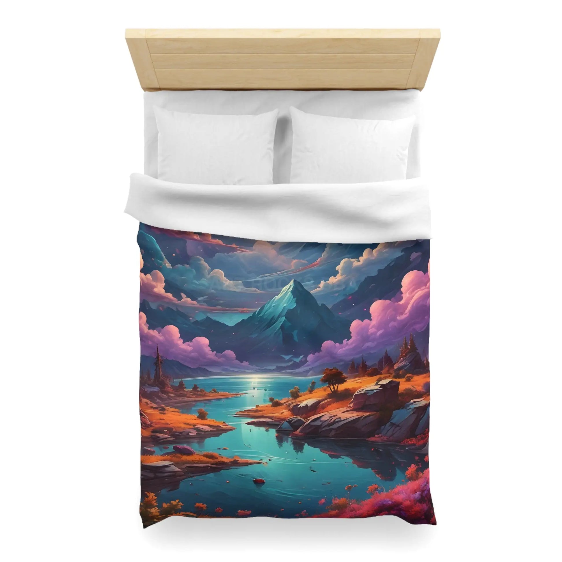 Trippy Landscape Duvet Cover - Cozy Bedding for Dreamy Bedrooms Nature Lovers Home Decor Gift for Her Boho Style - Home