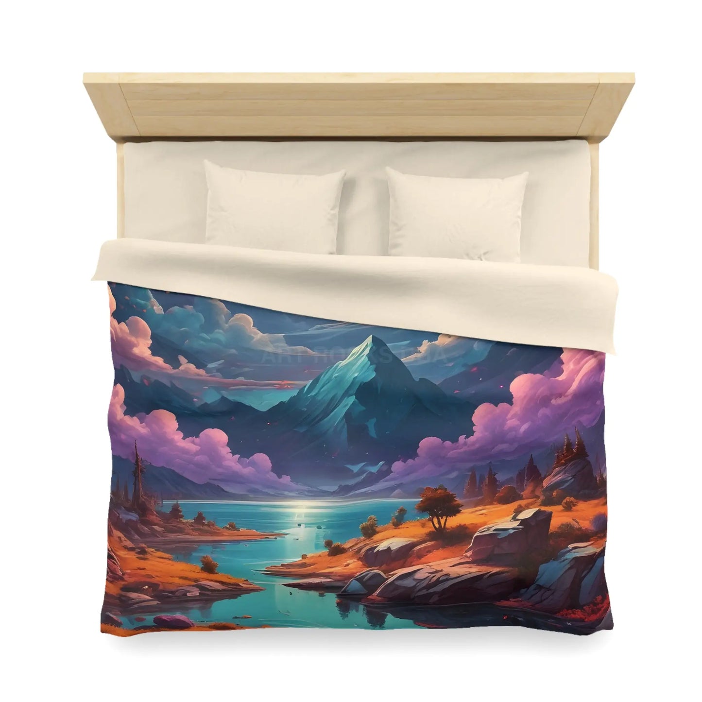 Trippy Landscape Duvet Cover - Cozy Bedding for Dreamy Bedrooms Nature Lovers Home Decor Gift for Her Boho Style - Home