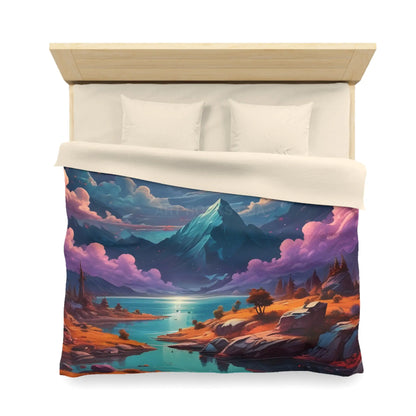 Trippy Landscape Duvet Cover - Cozy Bedding for Dreamy Bedrooms Nature Lovers Home Decor Gift for Her Boho Style - Home