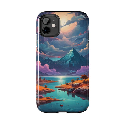 Trippy Landscape Tough Phone Cases | Nature Vibe Outdoor Lovers Gift for Adventurers Ideal for Travel Landscape Design