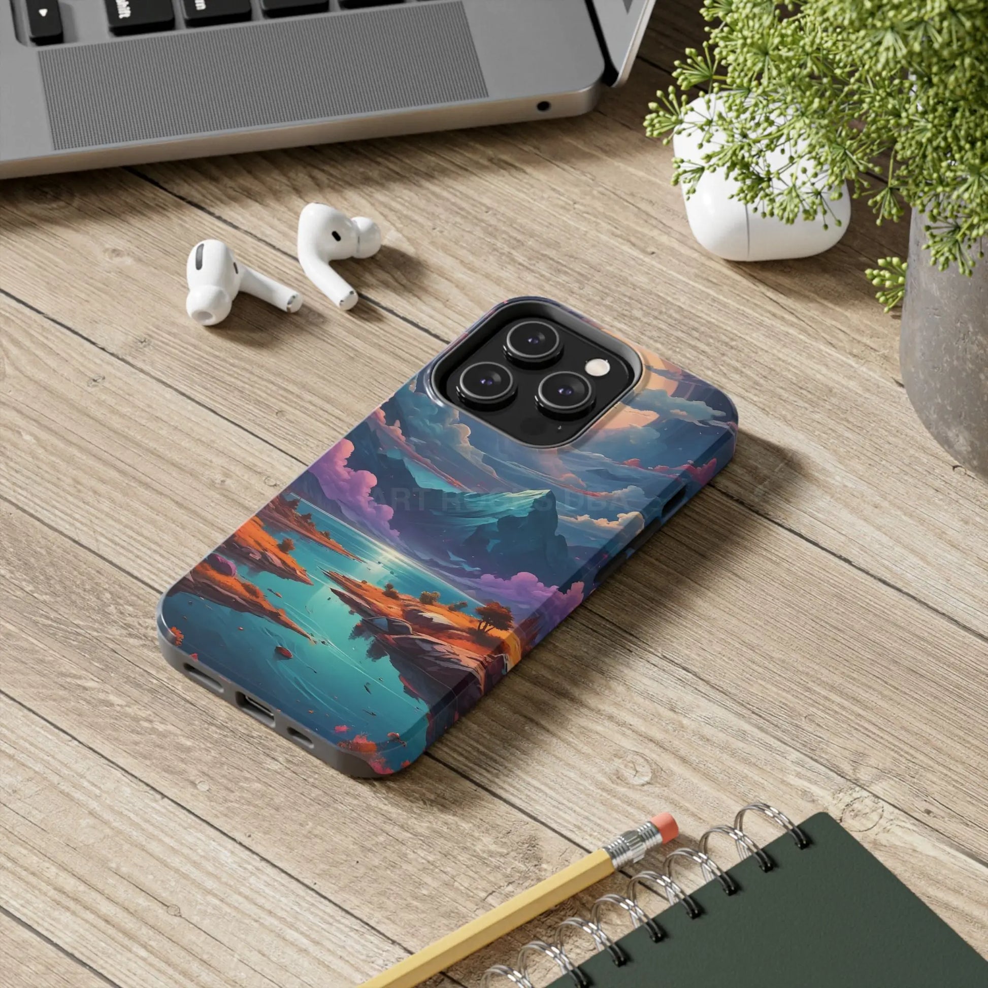 Trippy Landscape Tough Phone Cases | Nature Vibe Outdoor Lovers Gift for Adventurers Ideal for Travel Landscape Design