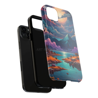 Trippy Landscape Tough Phone Cases | Nature Vibe Outdoor Lovers Gift for Adventurers Ideal for Travel Landscape Design