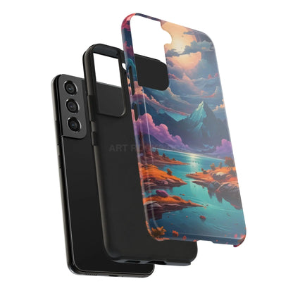 Trippy Landscape Tough Phone Cases | Nature Vibe Outdoor Lovers Gift for Adventurers Ideal for Travel Landscape Design