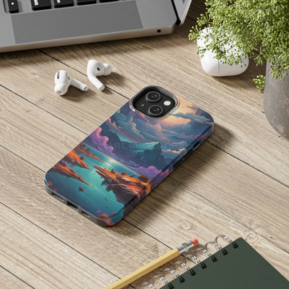 Trippy Landscape Tough Phone Cases | Nature Vibe Outdoor Lovers Gift for Adventurers Ideal for Travel Landscape Design