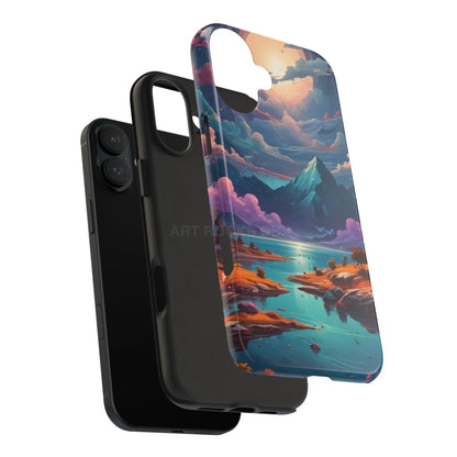 Trippy Landscape Tough Phone Cases | Nature Vibe Outdoor Lovers Gift for Adventurers Ideal for Travel Landscape Design