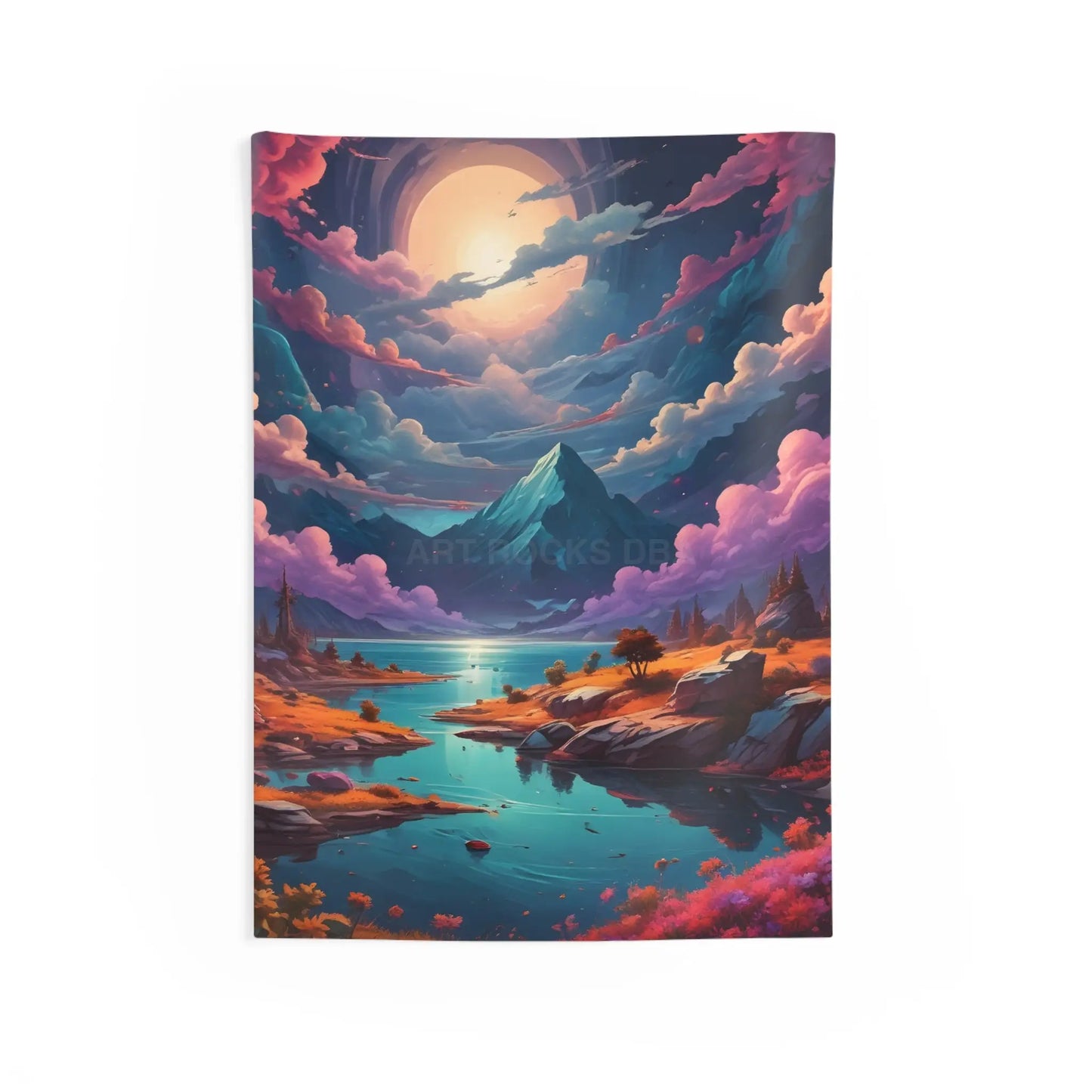 Trippy Landscape Wall Tapestry Bohemian Home Decor Nature Wall Art Cozy Living Room Decor Celestial Tapestry