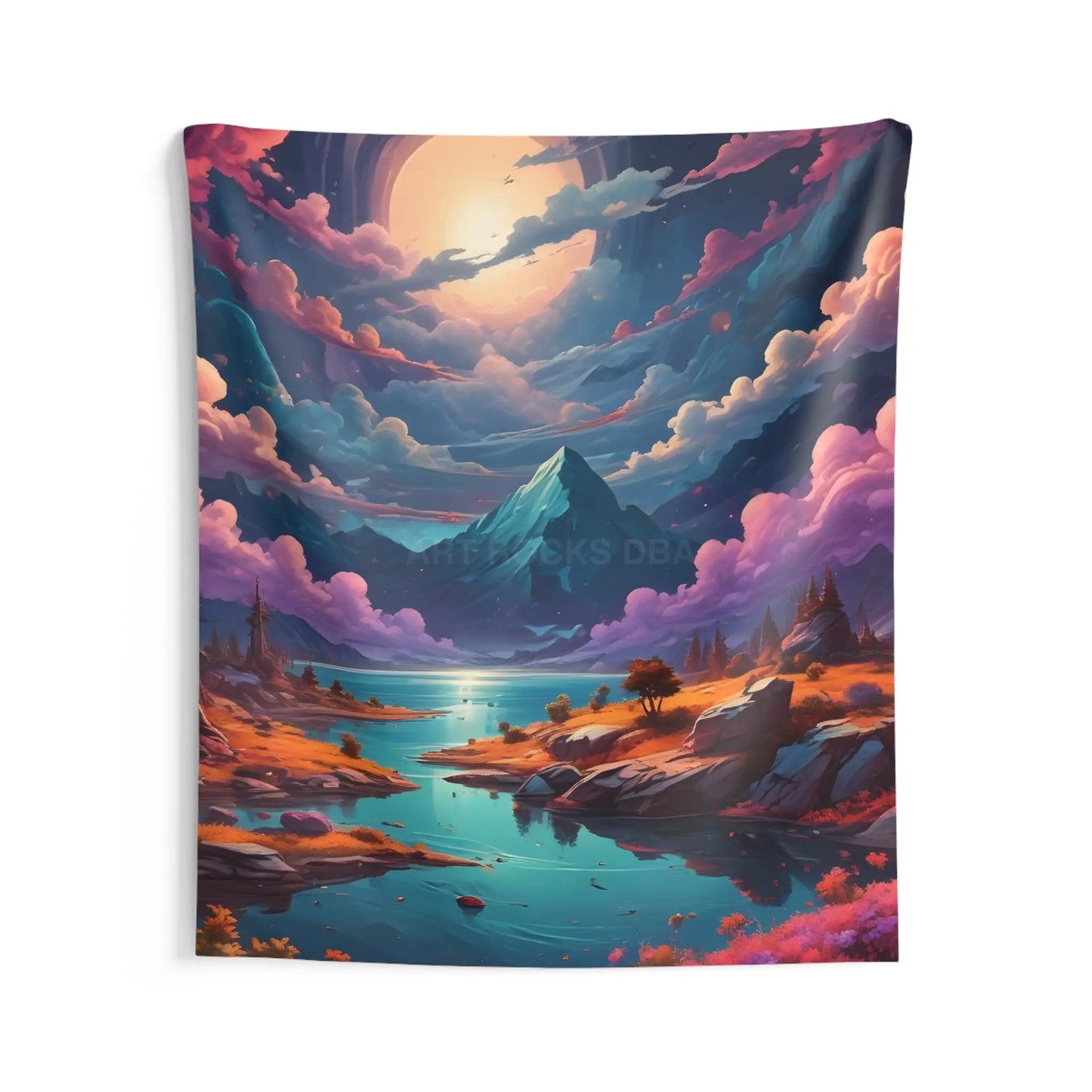Trippy Landscape Wall Tapestry Bohemian Home Decor Nature Wall Art Cozy Living Room Decor Celestial Tapestry