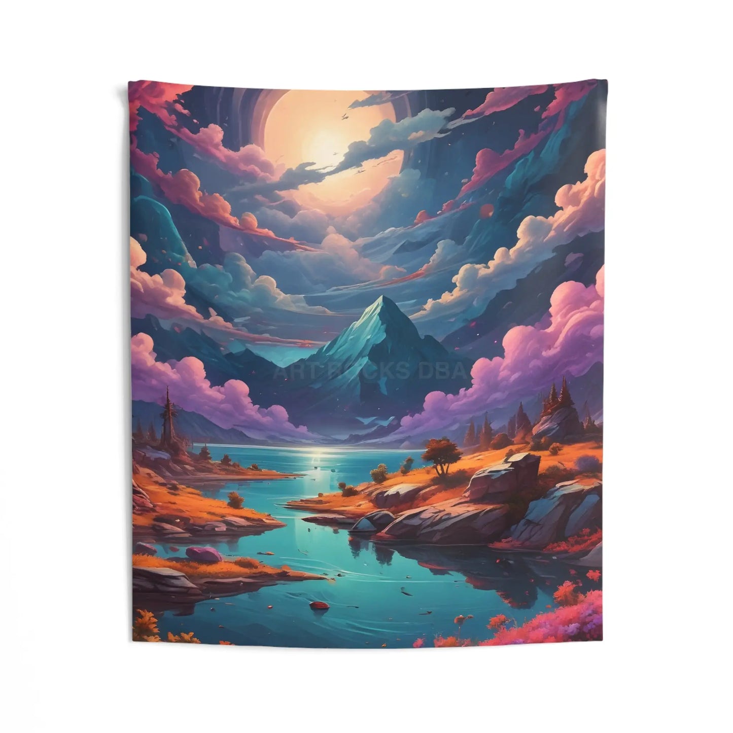 Trippy Landscape Wall Tapestry Bohemian Home Decor Nature Wall Art Cozy Living Room Decor Celestial Tapestry