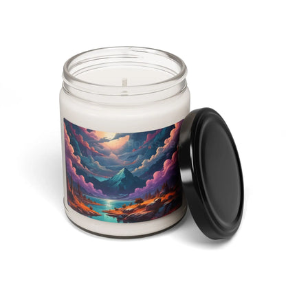 Trippy Mountain Landscape Scented Soy Candle 9oz - Relaxing Home Fragrance Eco-Friendly Gift Aromatherapy Decoration