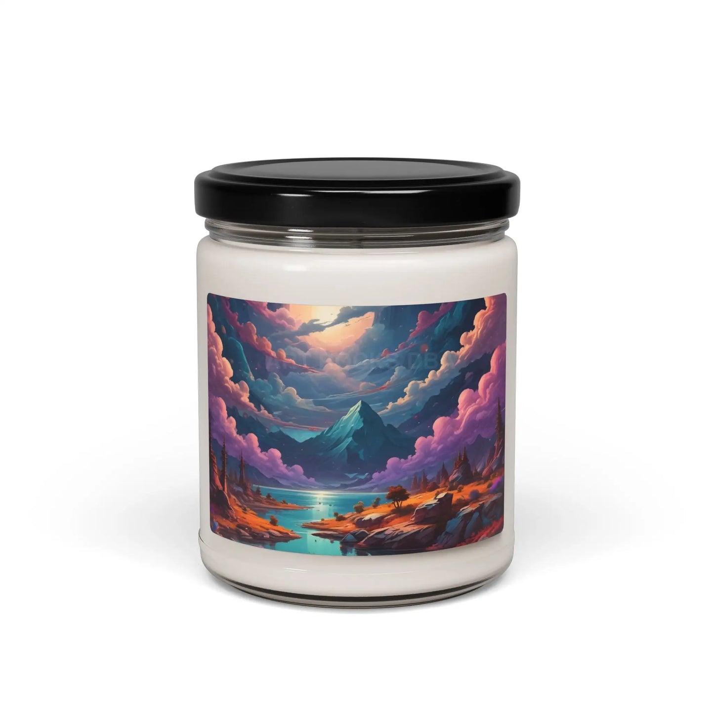 Trippy Mountain Landscape Scented Soy Candle 9oz - Relaxing Home Fragrance Eco-Friendly Gift Aromatherapy Decoration