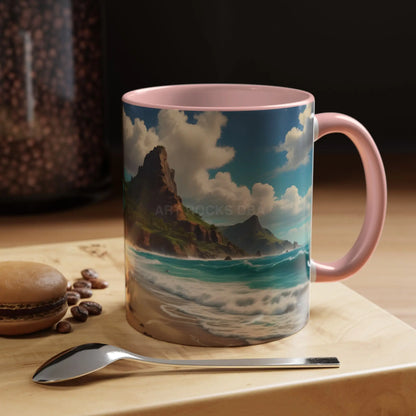 Tropical Beach Coffee Mug — Scenic Ocean View Accent Mug (11/15oz) - Mug