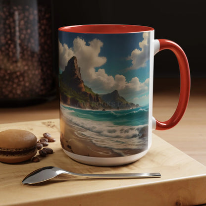 Tropical Beach Coffee Mug — Scenic Ocean View Accent Mug (11/15oz) - Mug
